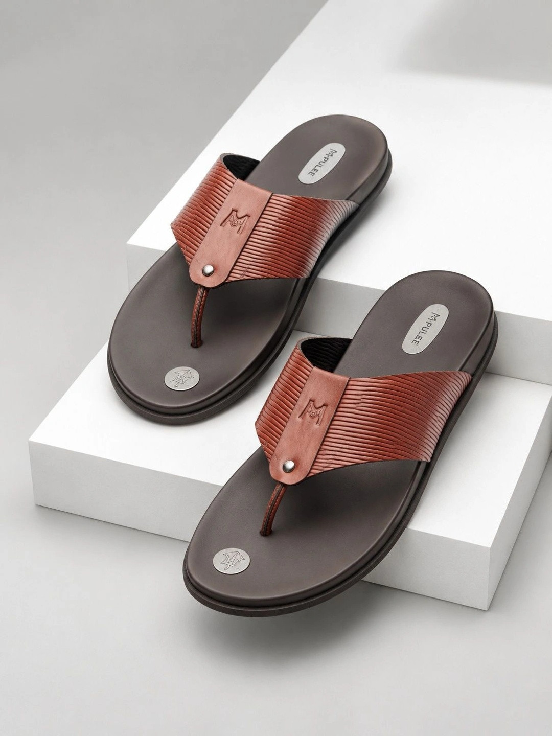 MICHAEL ANGELO Men Striped Thong Flip-Flops