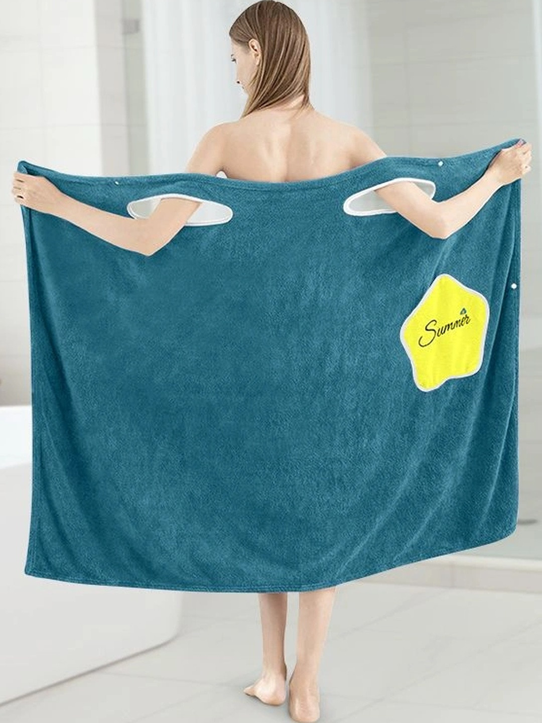 HOUSSE Blue & Yellow Water Absorbent Bathrobe