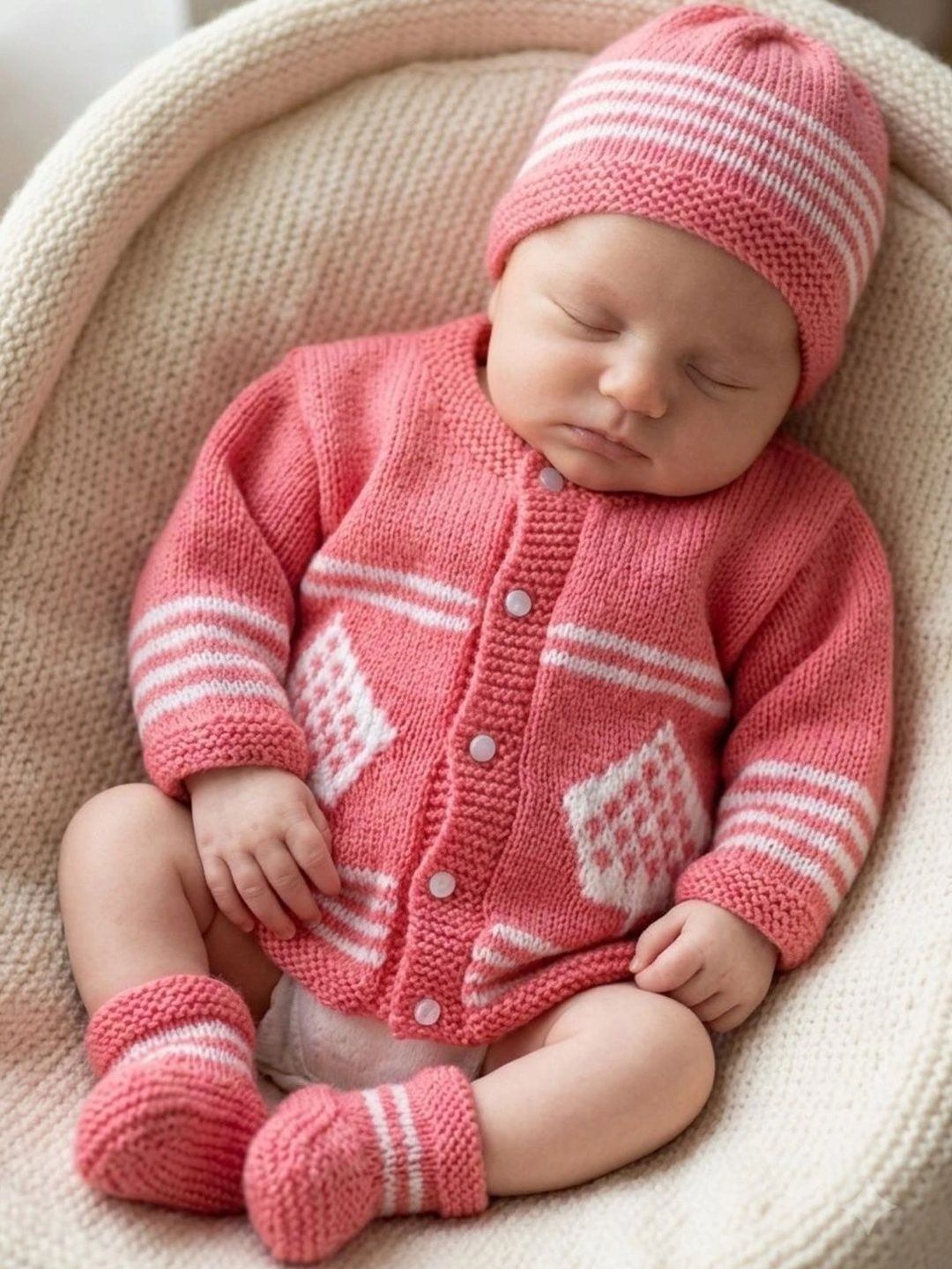 LeafBird Infants Pack Of 3 Pure Wool Baby Apparel Gift Set