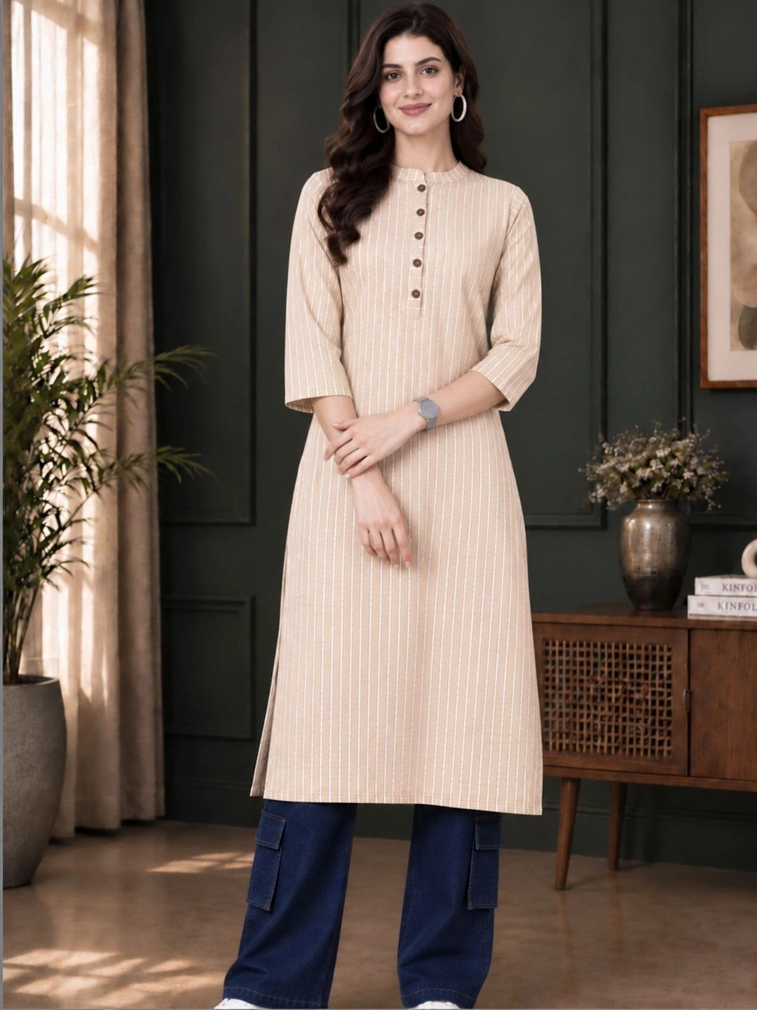 Milvia Women Striped Kurta