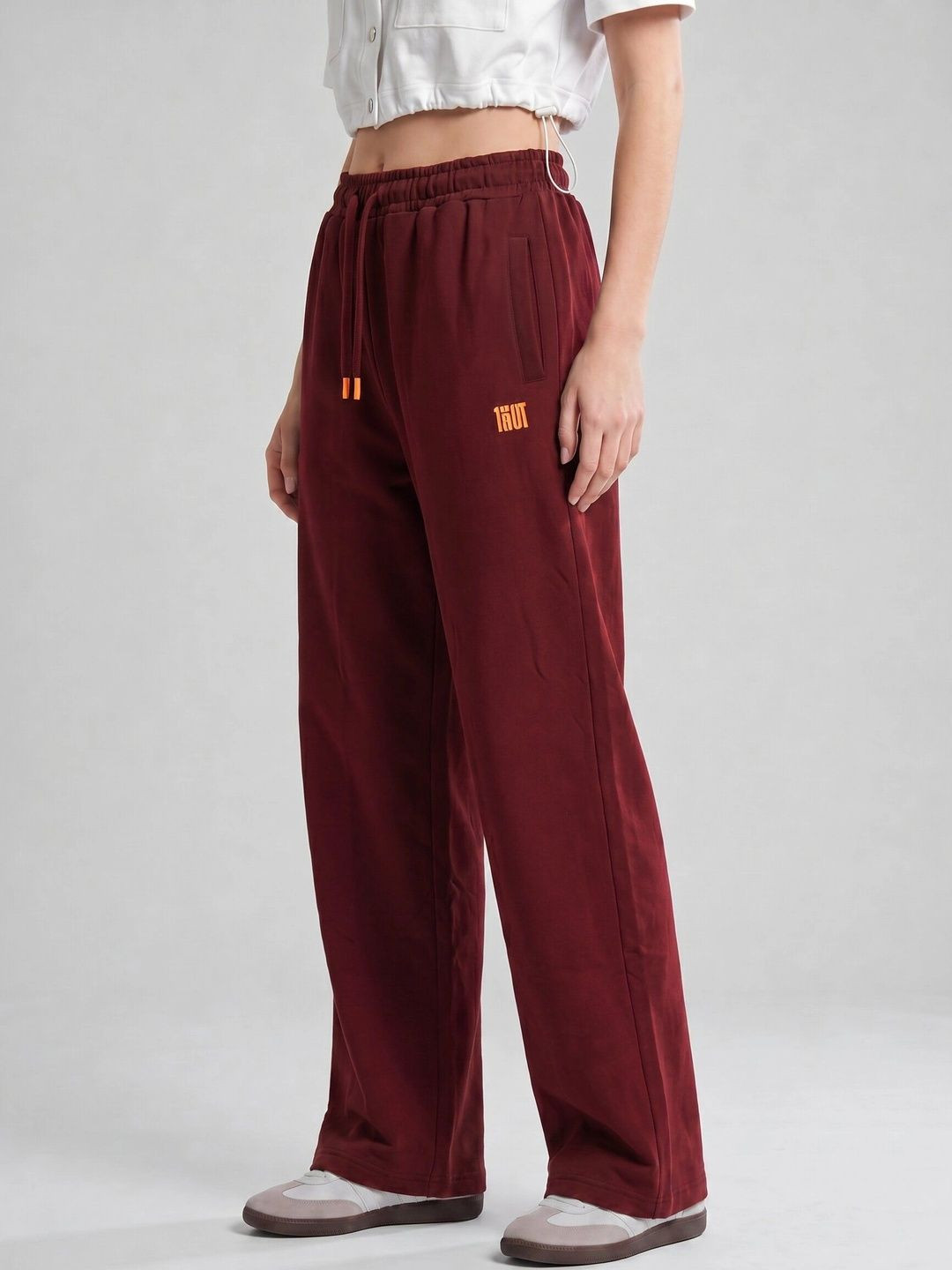 ONEOUT Women Wide Leg Brand Logo Training Track Pants