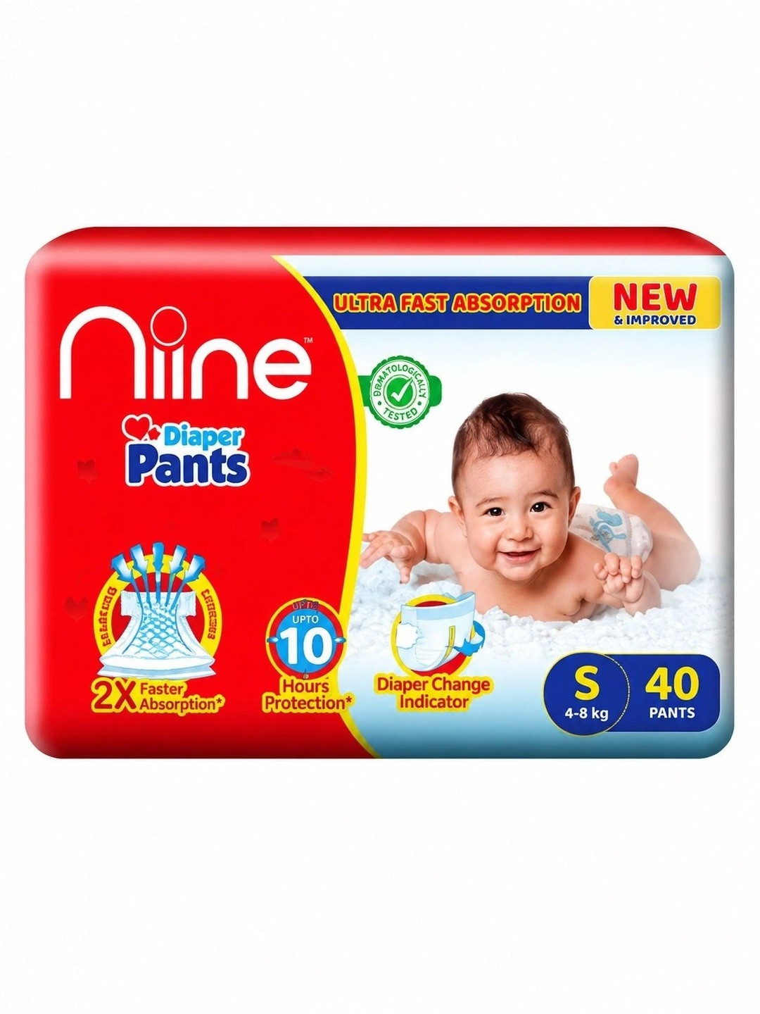 Niine Cottony Soft Baby Diaper Pants - S - 40 Pants