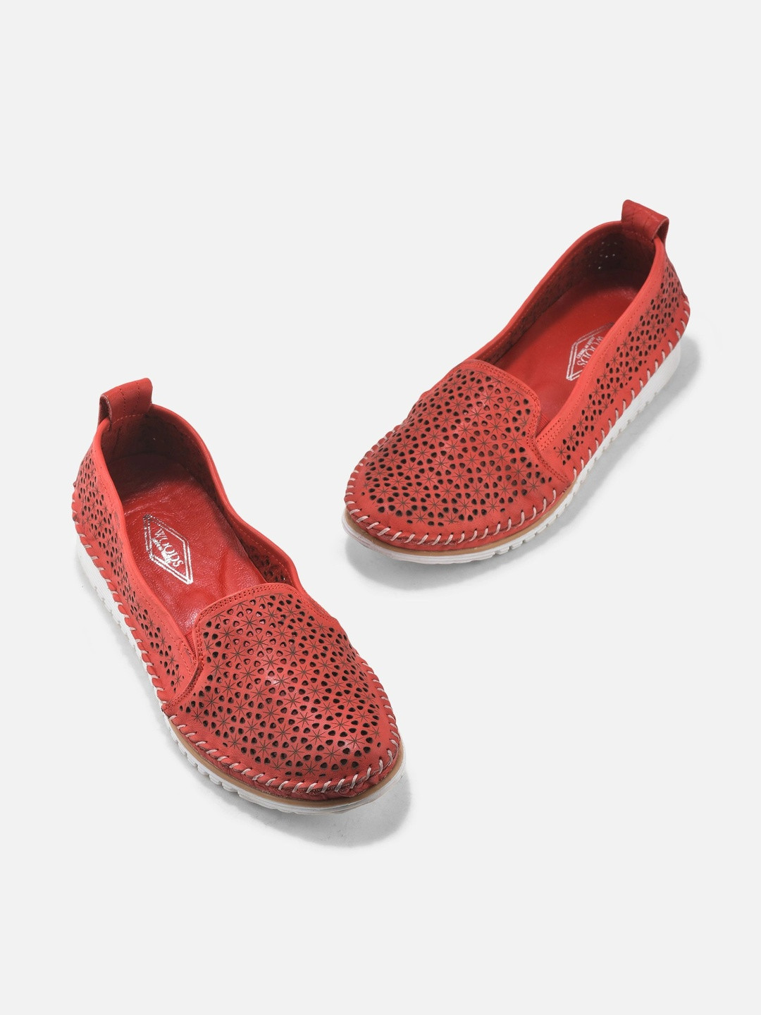 Woods Women Perforations Leather Loafers