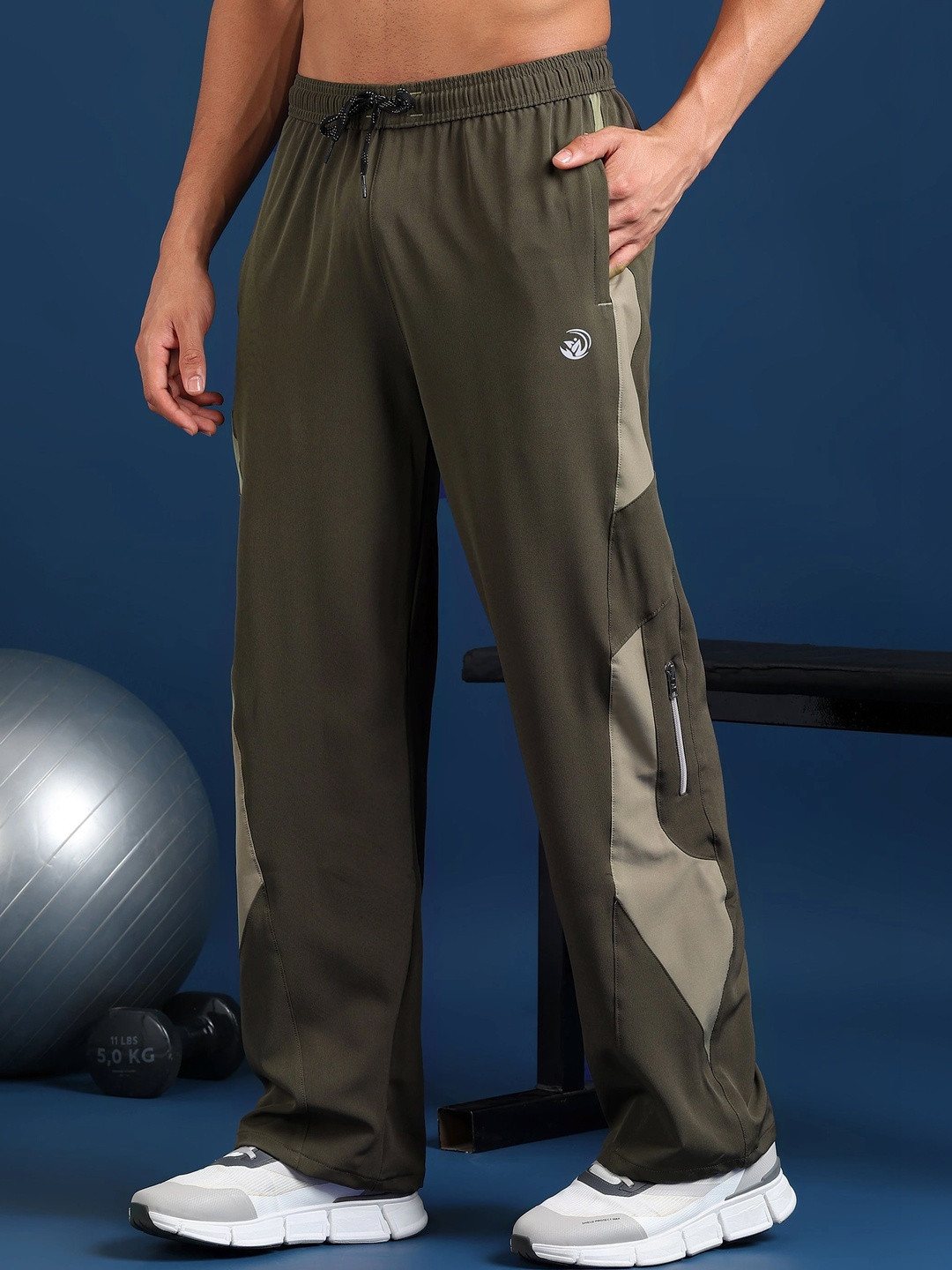 PKR SPORTS Men Baggy Colourblocked Rapid-Dry Training Track Pants