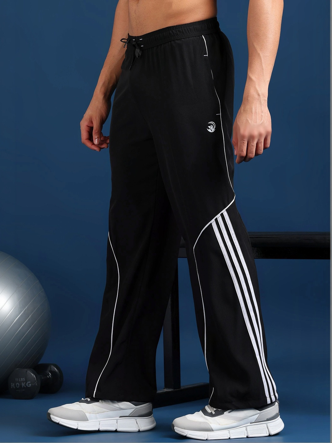 PKR SPORTS Men Baggy Brand Logo Rapid-Dry Training Track Pants
