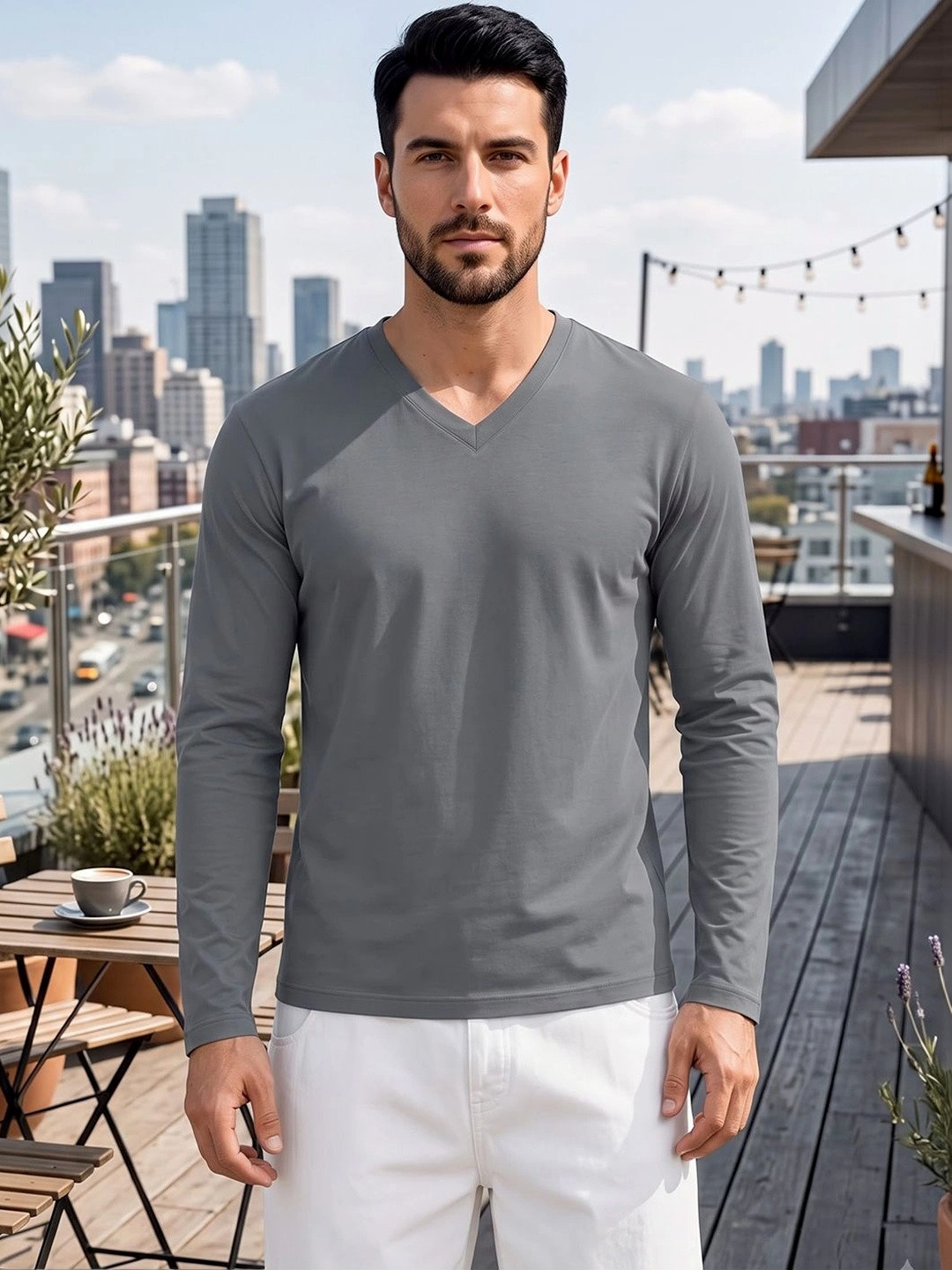 Friskers Men V-Neck T-shirt