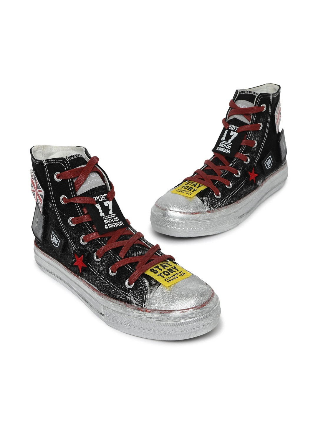 Woods Women Textured Leather High-Top Sneakers