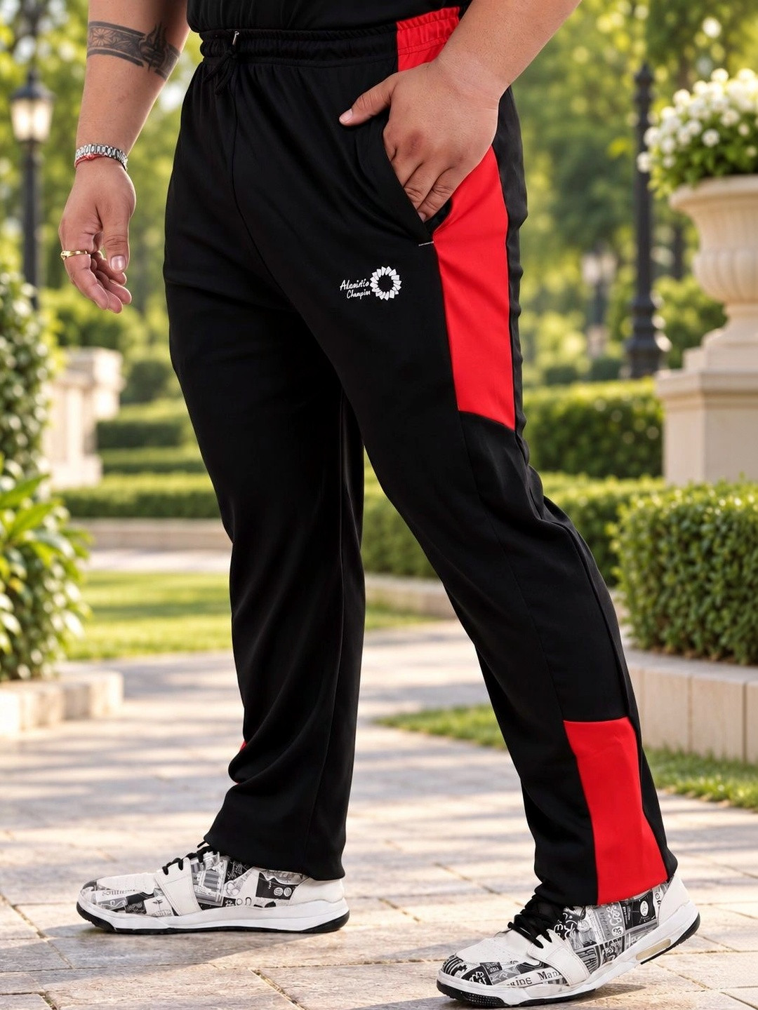 ADAAISTIC Men Relaxed Fit Colourblocked Dry Fit Training Track Pants