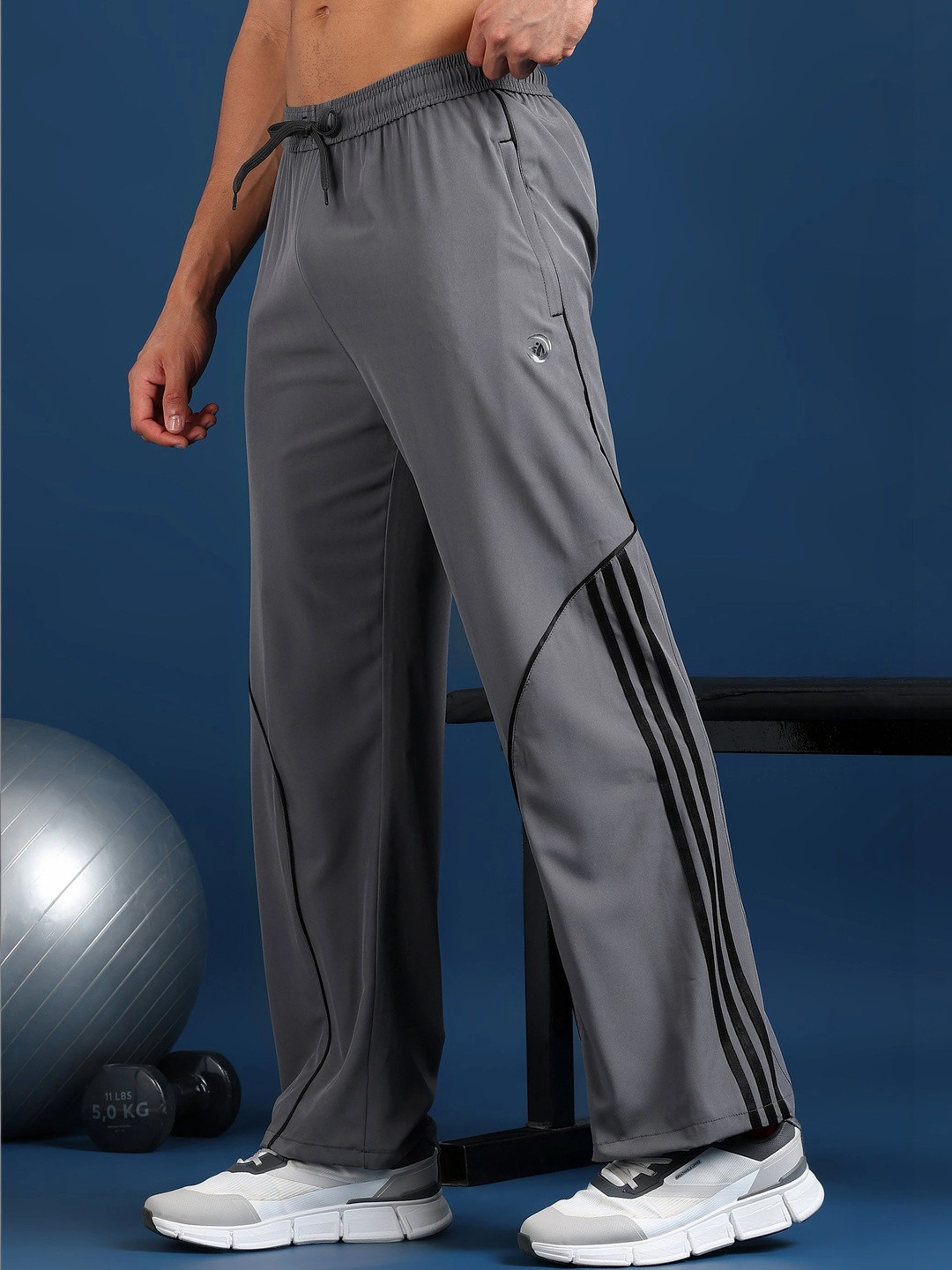 PKR SPORTS Men Baggy Brand Logo Rapid-Dry Training Track Pants
