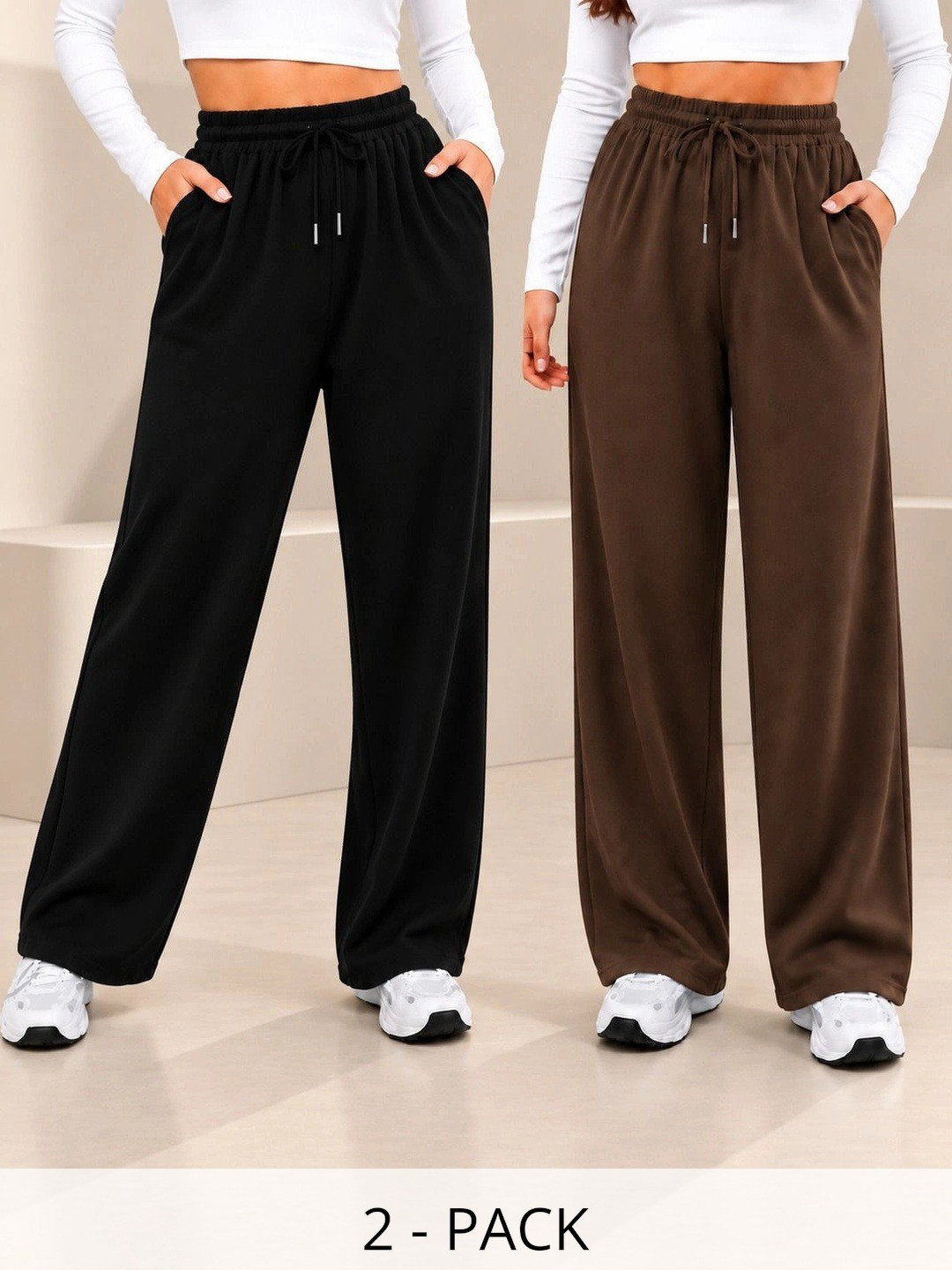 Tulsattva Women Pack of 2 Regular Fit Training Track Pants