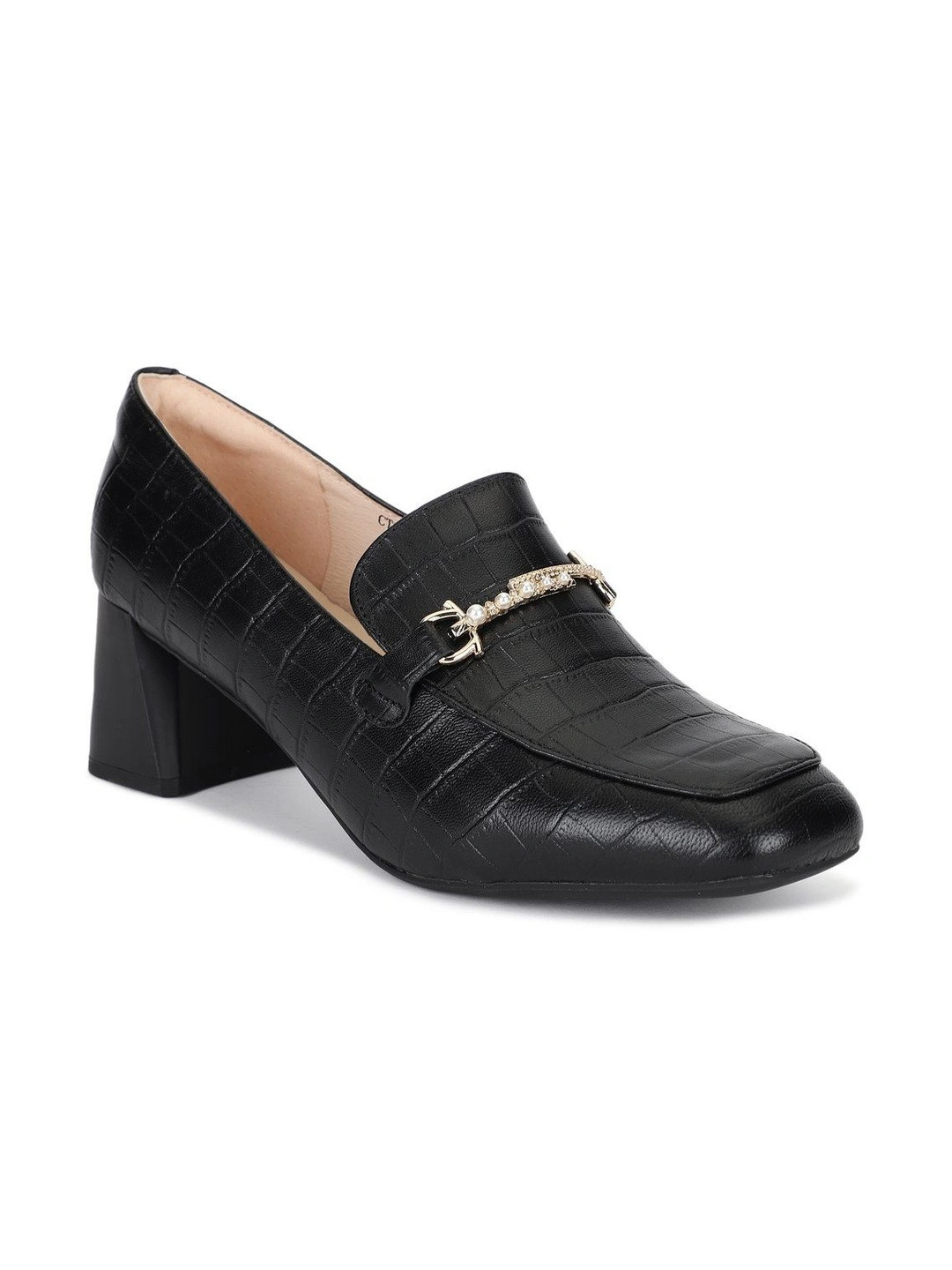 Woods Women Textured Leather Loafers