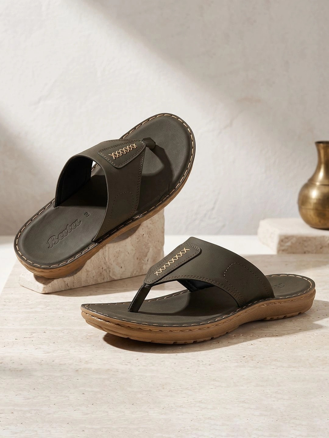 Bata Men Open Toe Flats