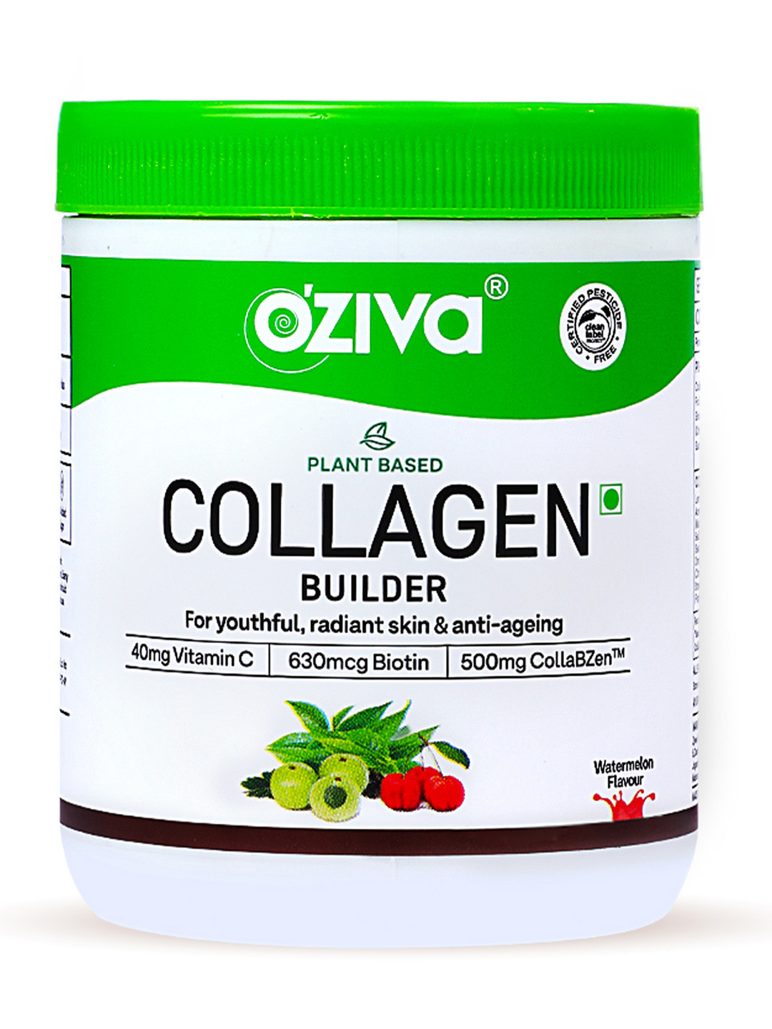 OZiva Plant Based Collagen Builder Powder with Biotin & Vitamin C - 125 g