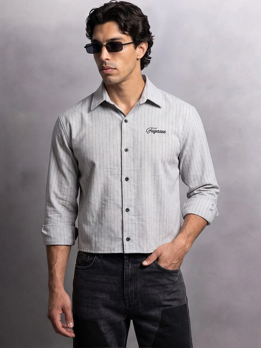 FUGAZEE Men Relaxed Striped Casual Shirt