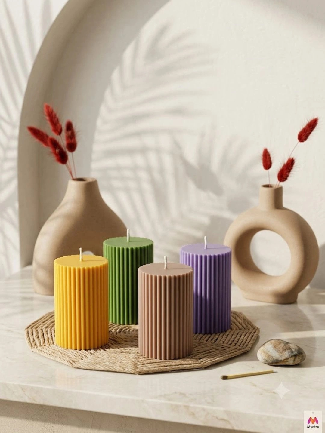 DAZOR Ribbed Pillar Candles (small)