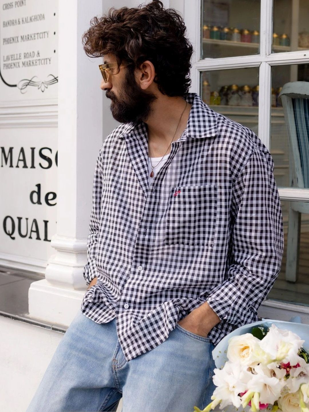 Aakar Taro Men Relaxed Gingham Checked Casual Shirt - Image 1