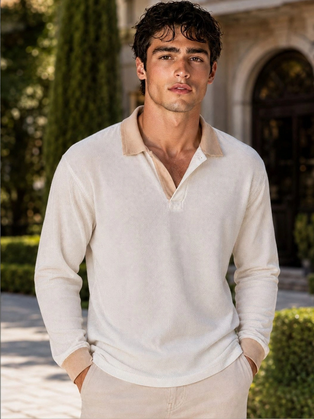 Trudam Men Polo Collar T-shirt