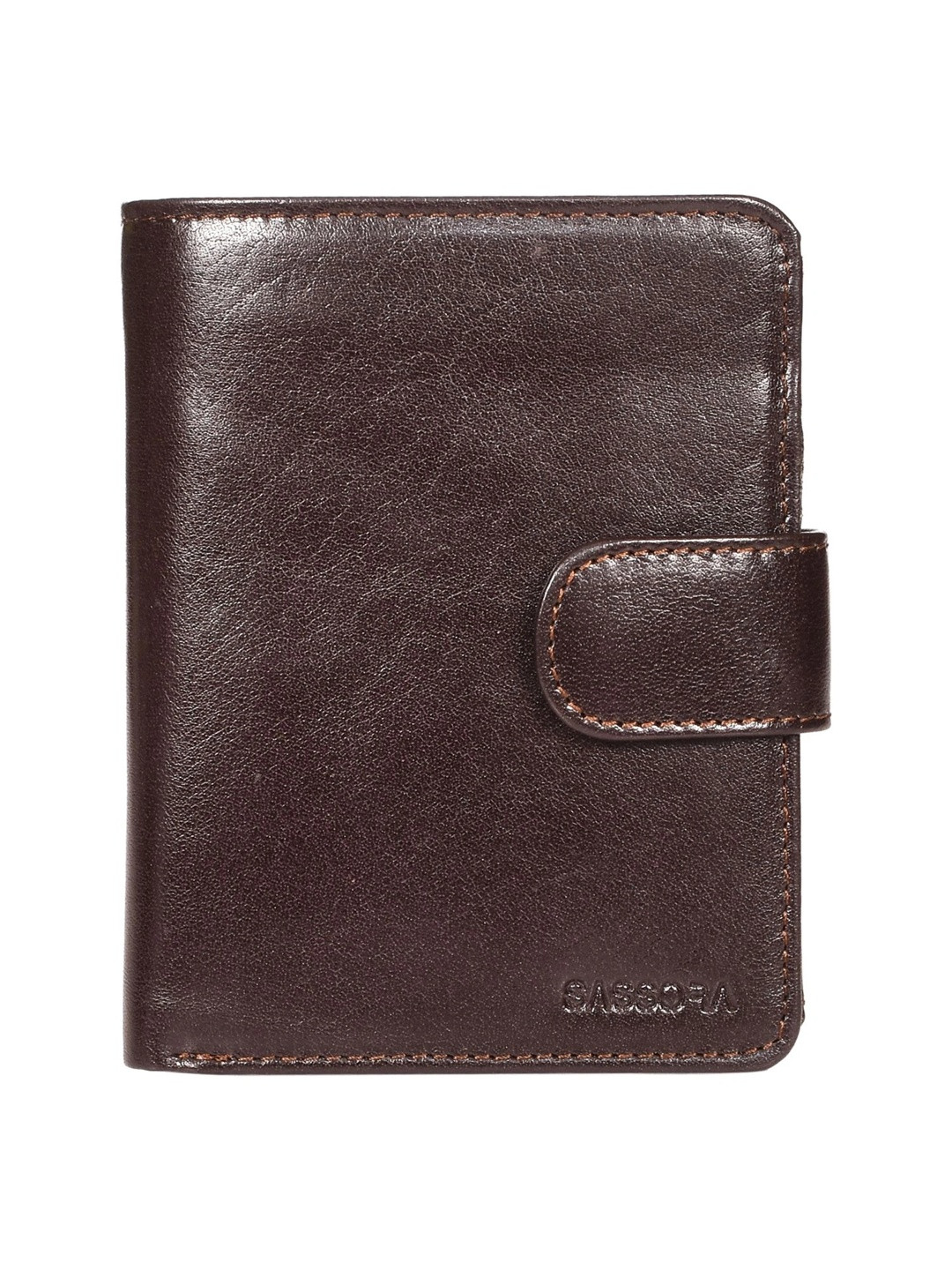Sassora Men Brown Leather Two Fold Wallet