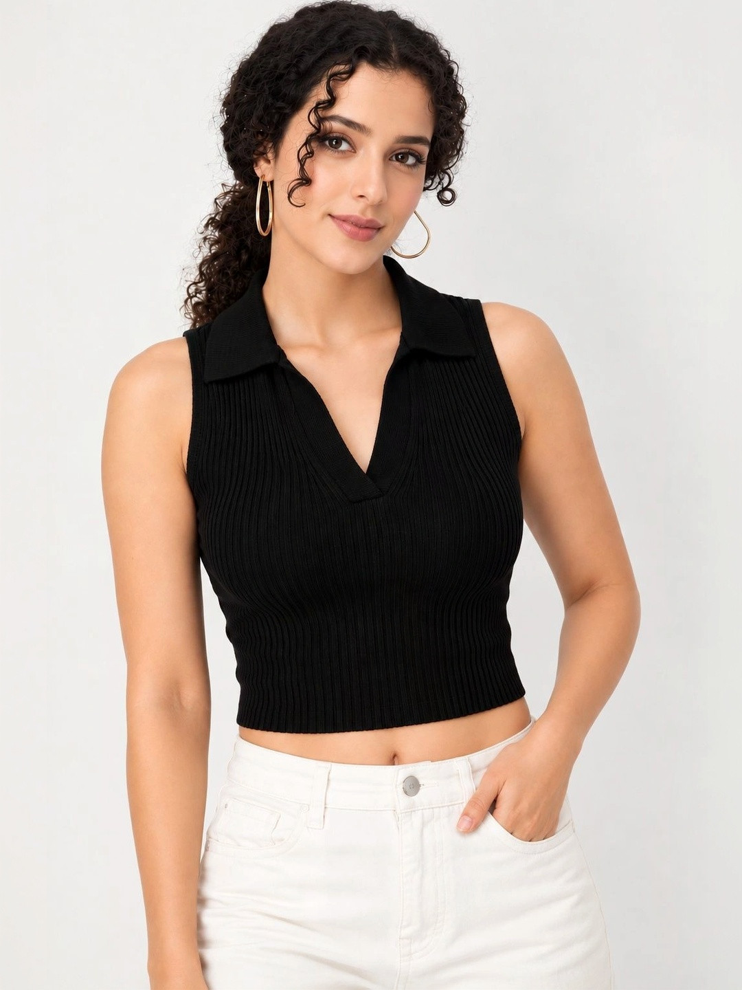 GLOWBERRY Cotton Blend Crop Top