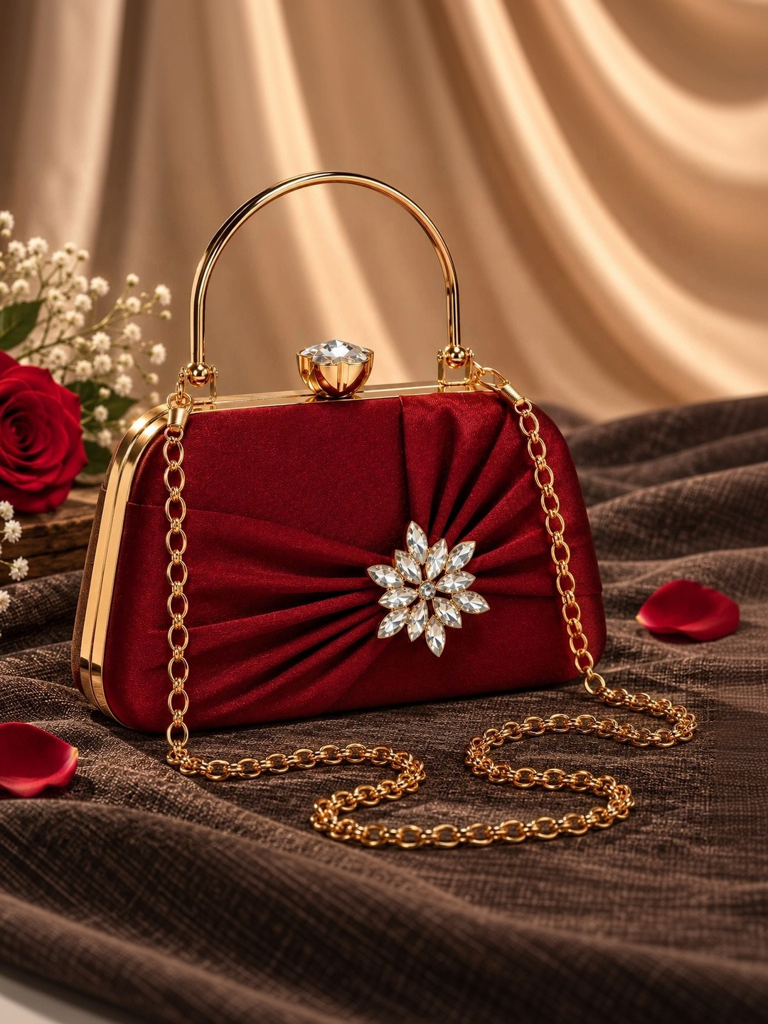 DressBerry Embellished Box Clutch