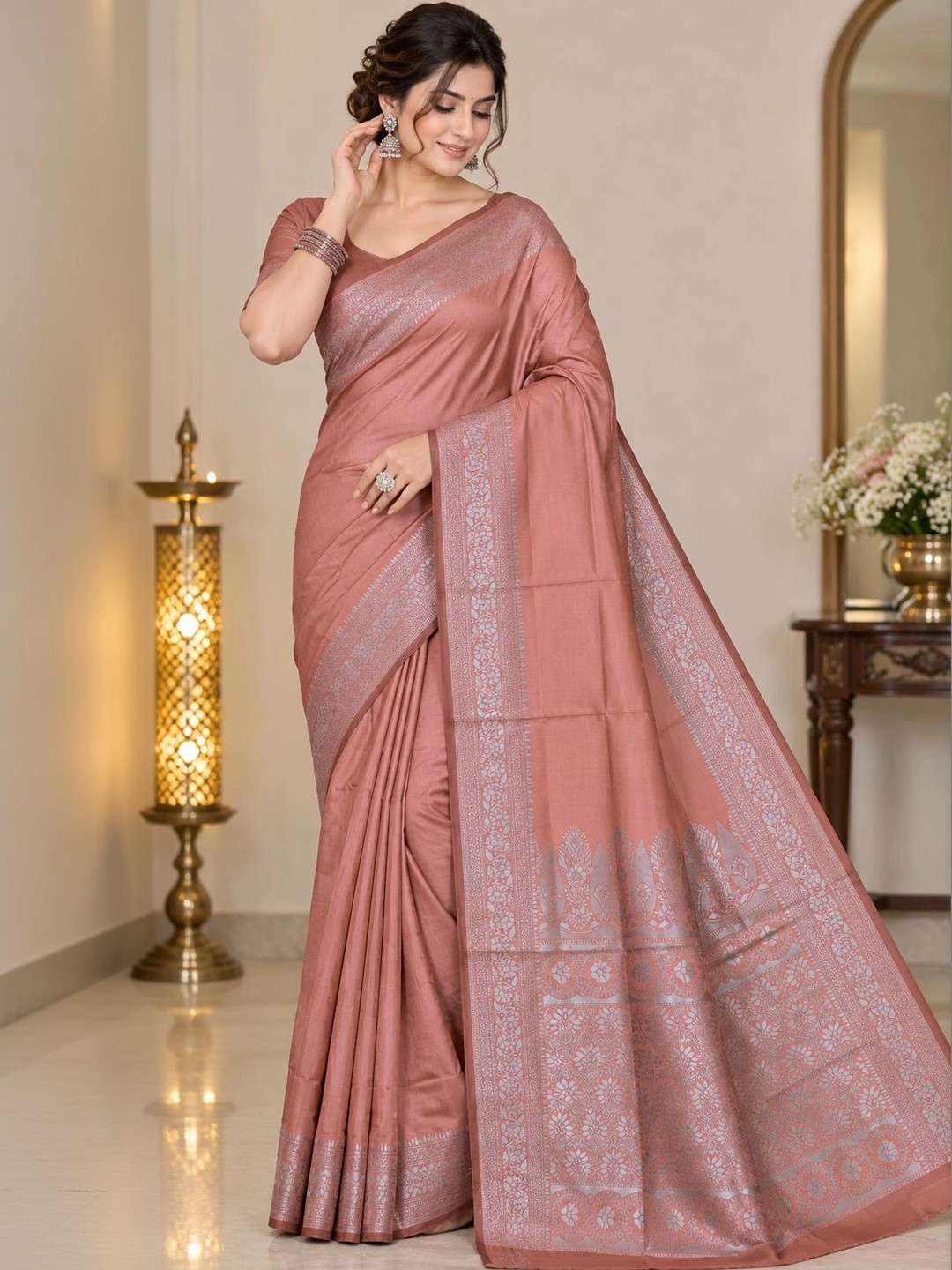 Prisan Woven Design Zari Silk Blend Banarasi Saree