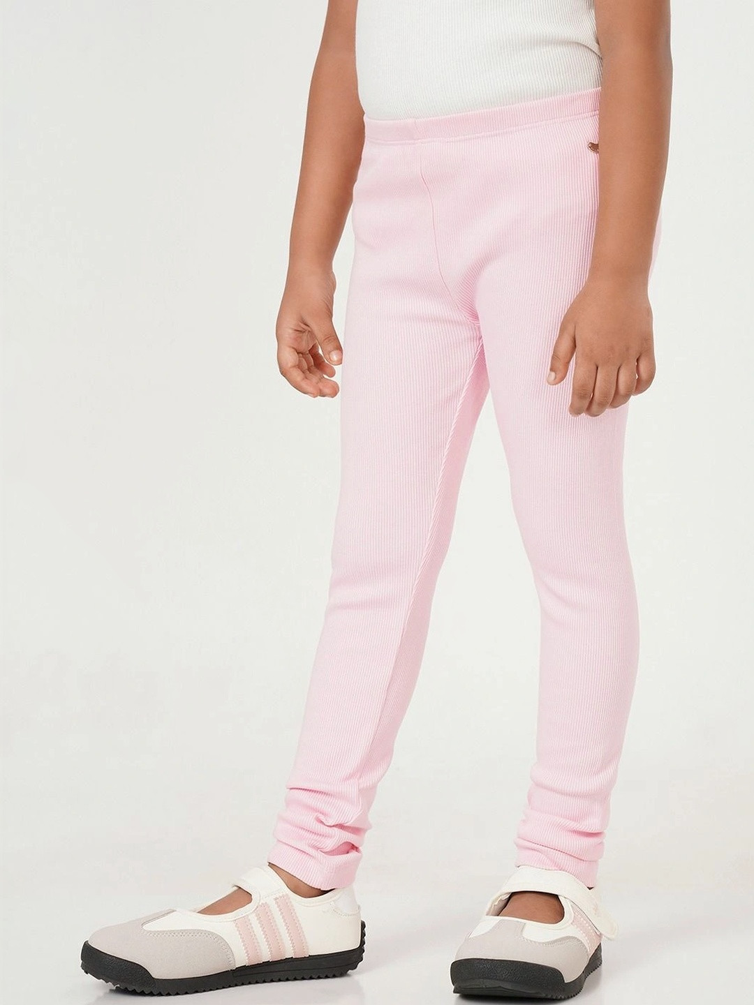 Ed-a-Mamma Girls Self Design Pure Cotton Ankle Length Leggings