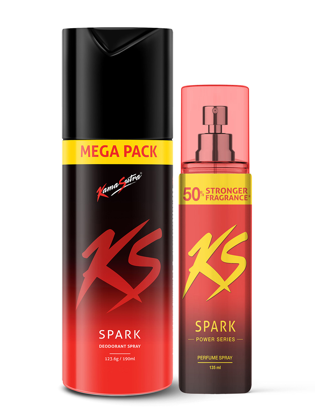 KamaSutra Set of 2 Deodorant Spray - Spark Power Series 135ml & Spark 190ml