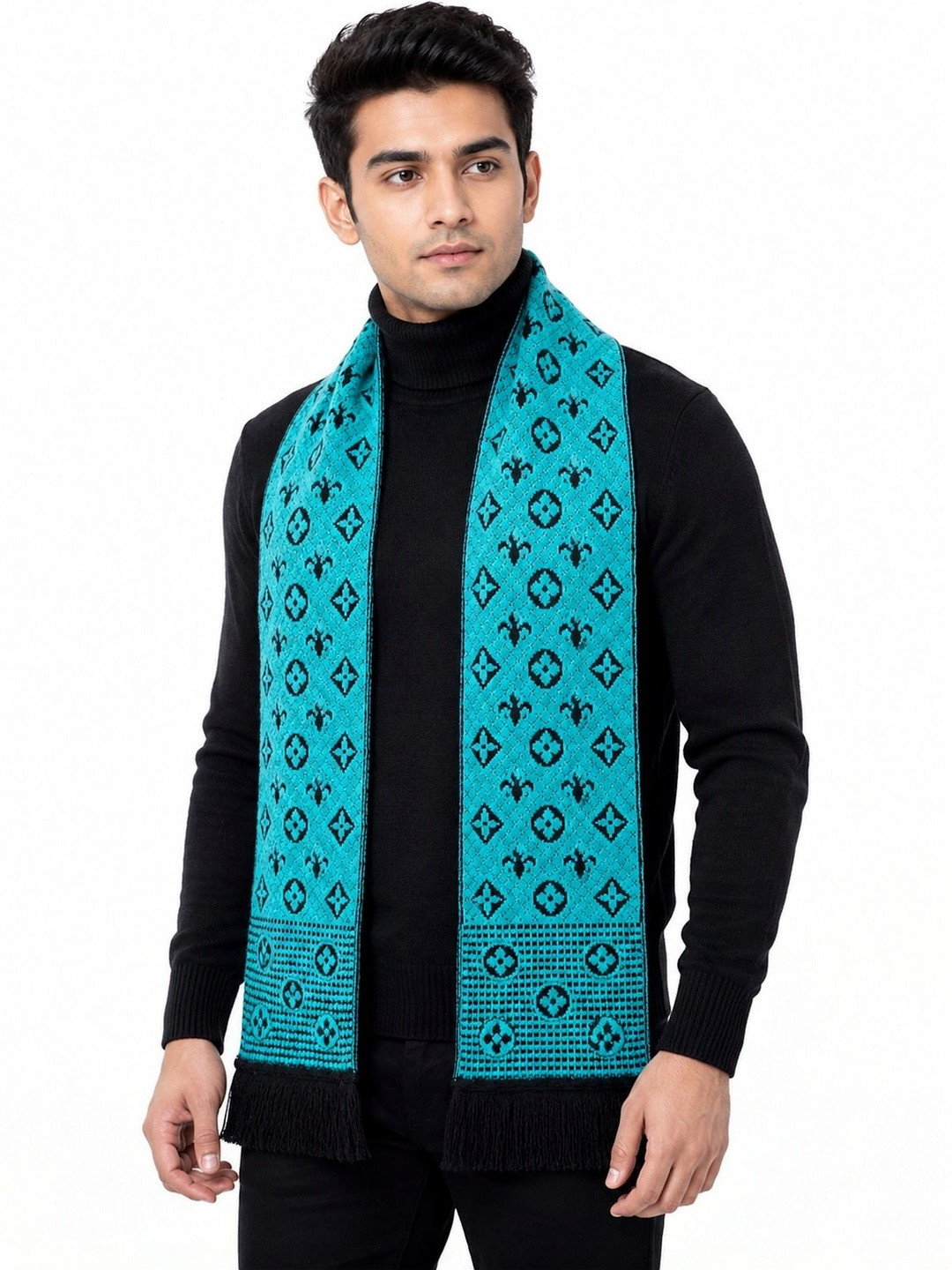HETESHE Men Patterned Merino Wool Mufflers
