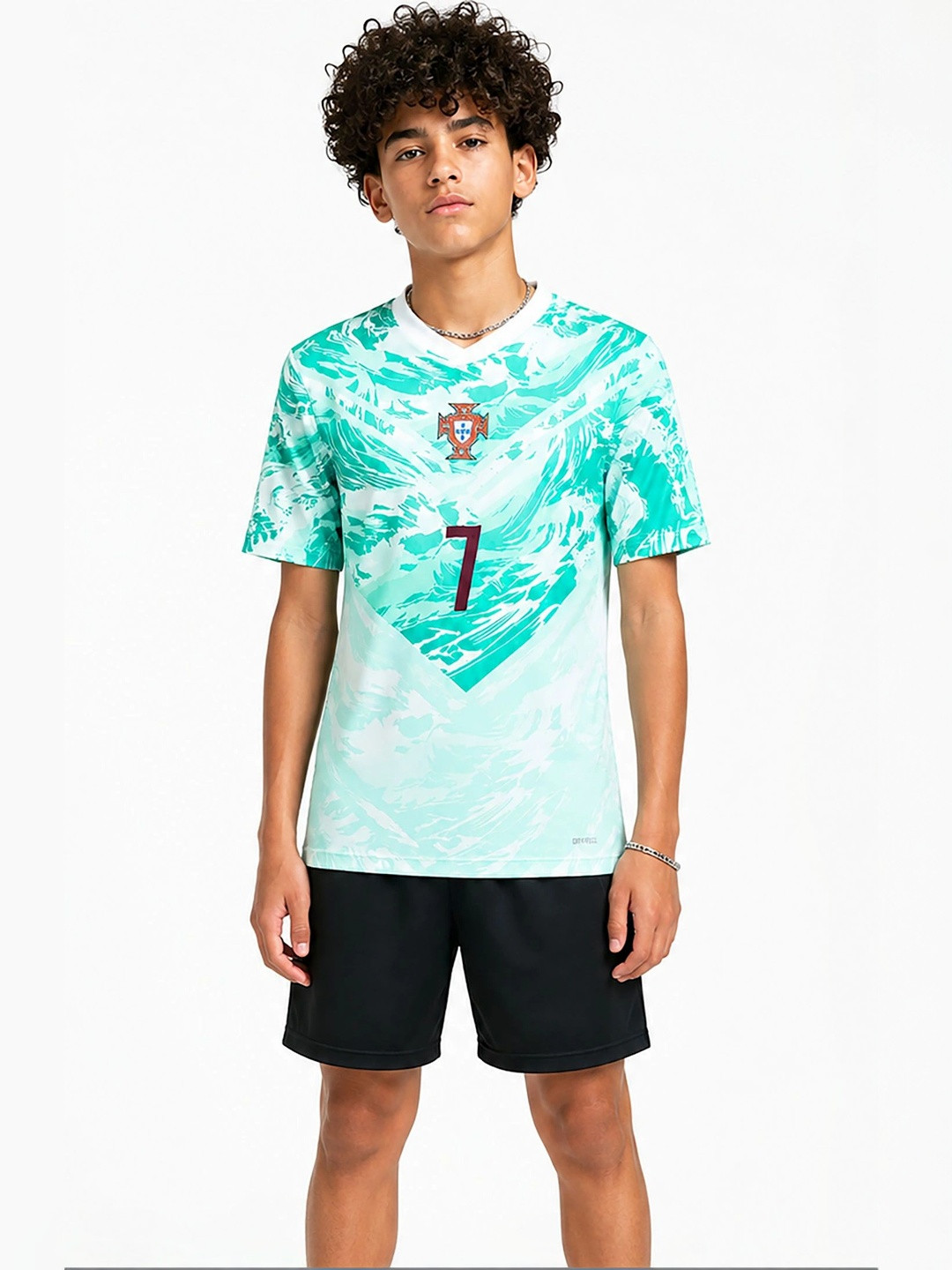 dostitch Boys Christiania Cristiano Ronaldo Printed V-Neck Ethnic Jersey