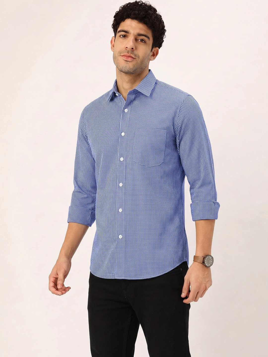 Ellishwear Men Comfort Micro Checks Checked Casual Shirt