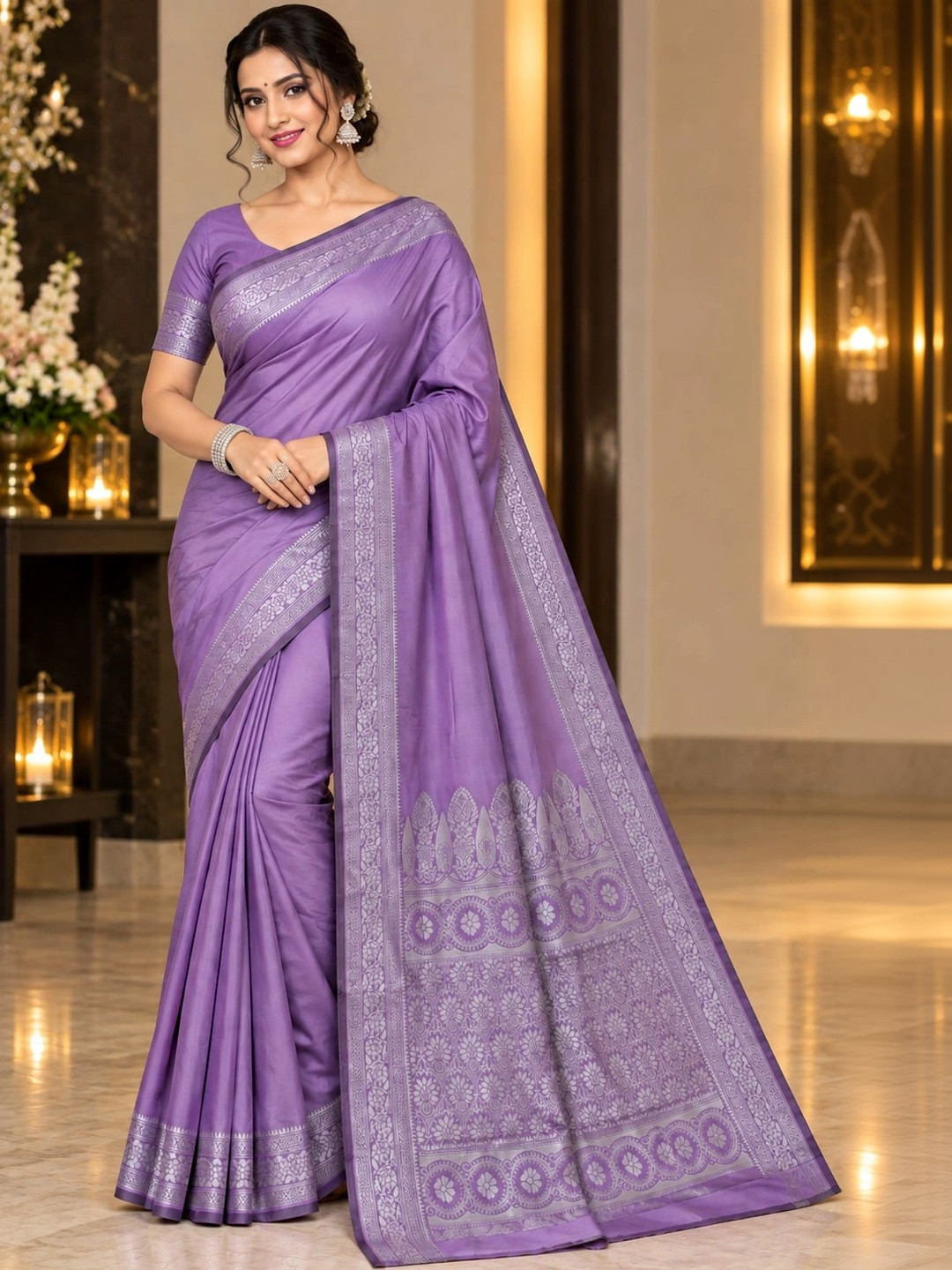 Prisan Zari Silk Blend Banarasi Saree