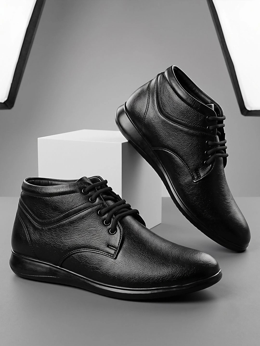 KRAASA Men Round Toe Formal Derbys