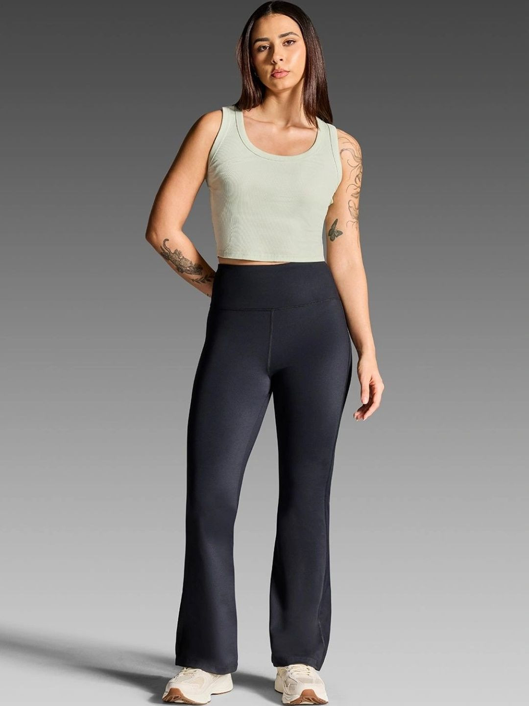 BOLDFIT Women Always On Black Highrise Flare Pants