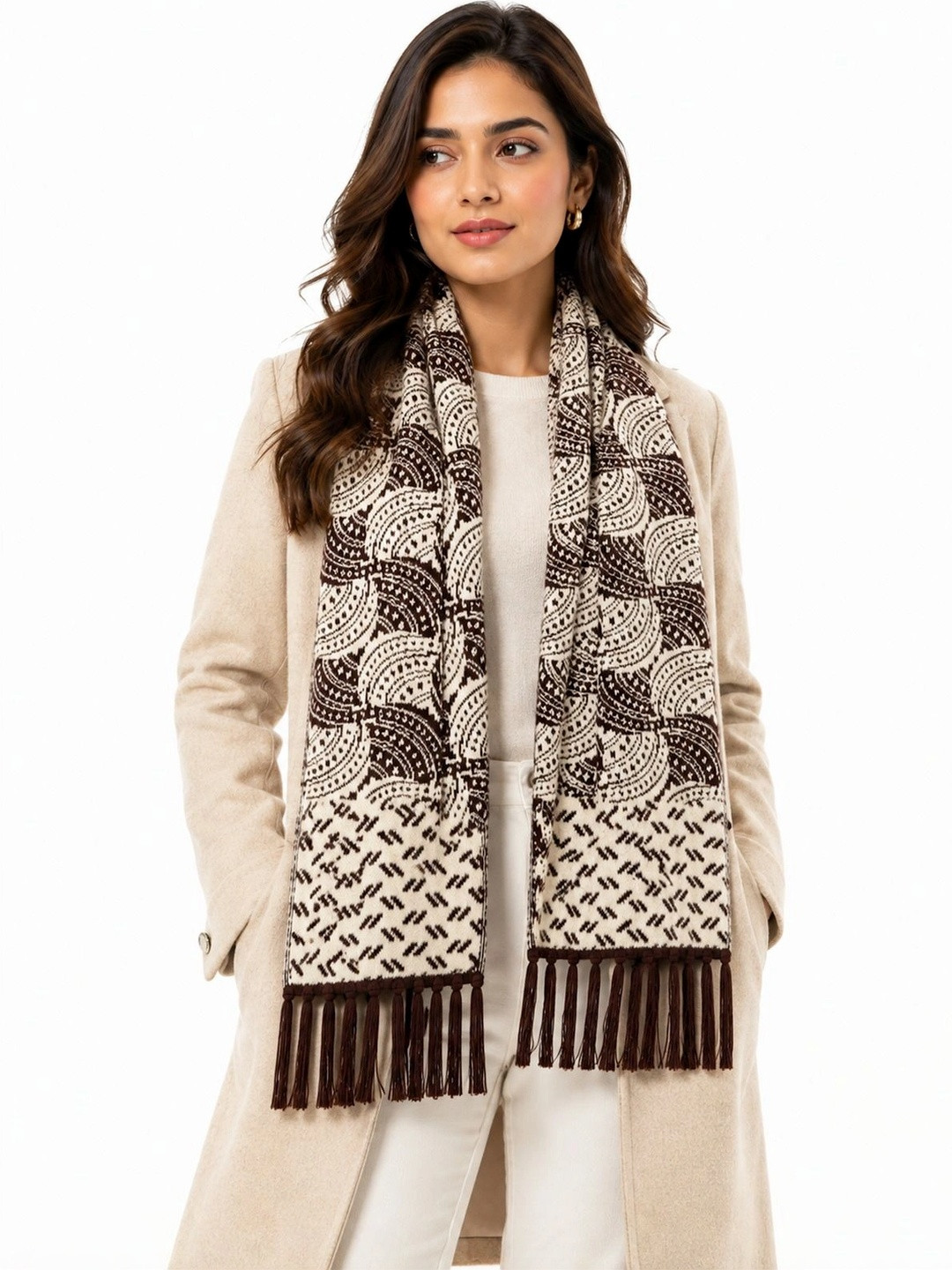HETESHE Women Patterned Merino Wool Mufflers