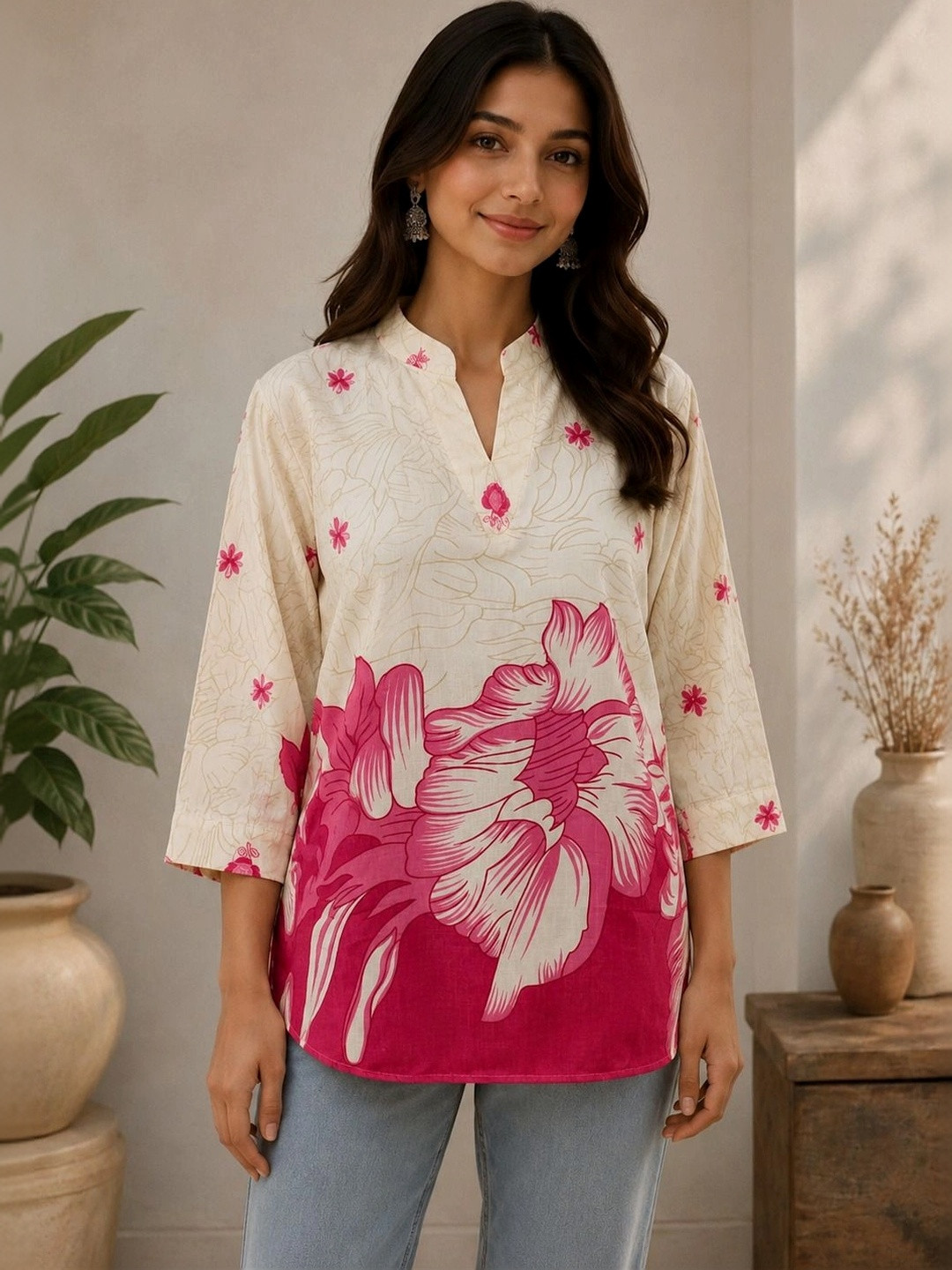 BELSHY Floral Print Top
