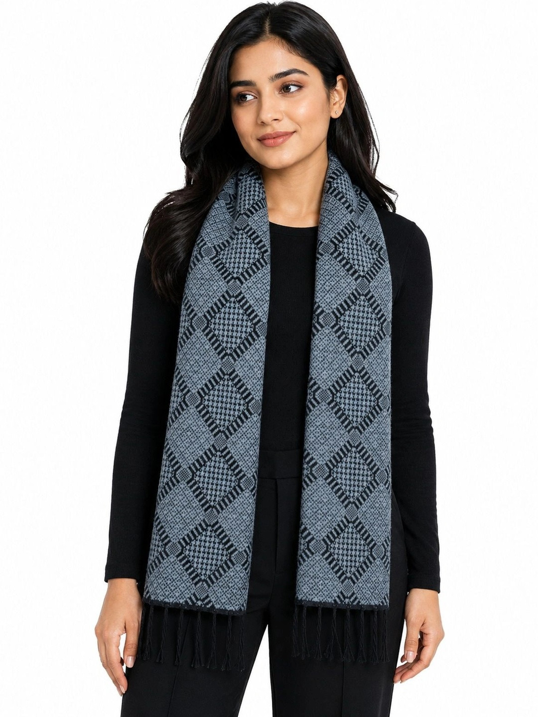 HETESHE Women Patterned Merino Wool Mufflers