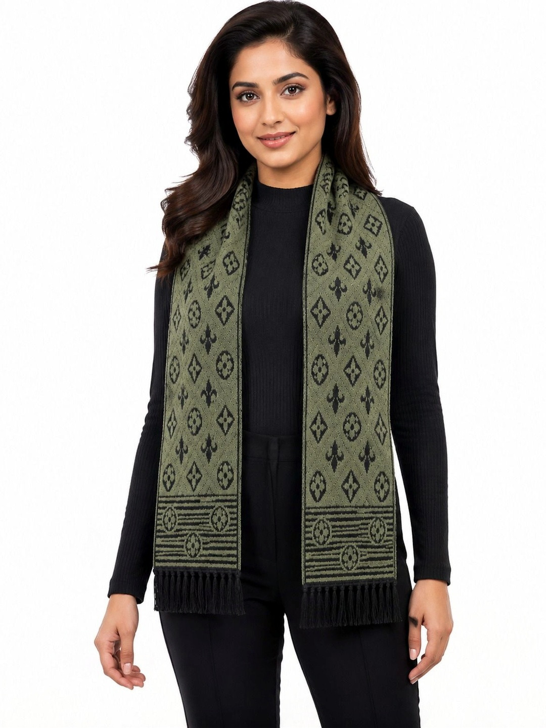 HETESHE Women Patterned Merino Wool Mufflers