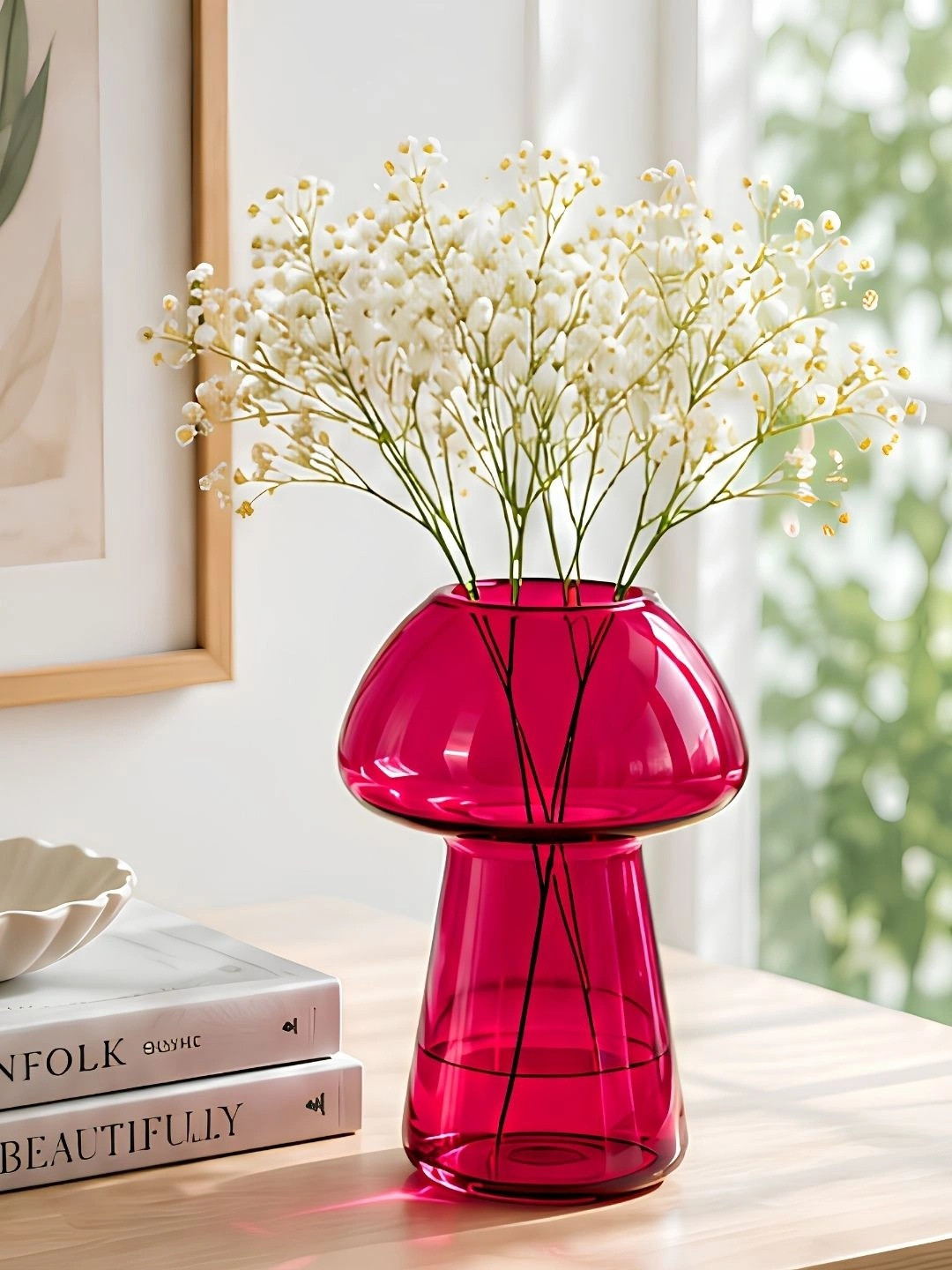 ecofynd Pink Glass Table Vase