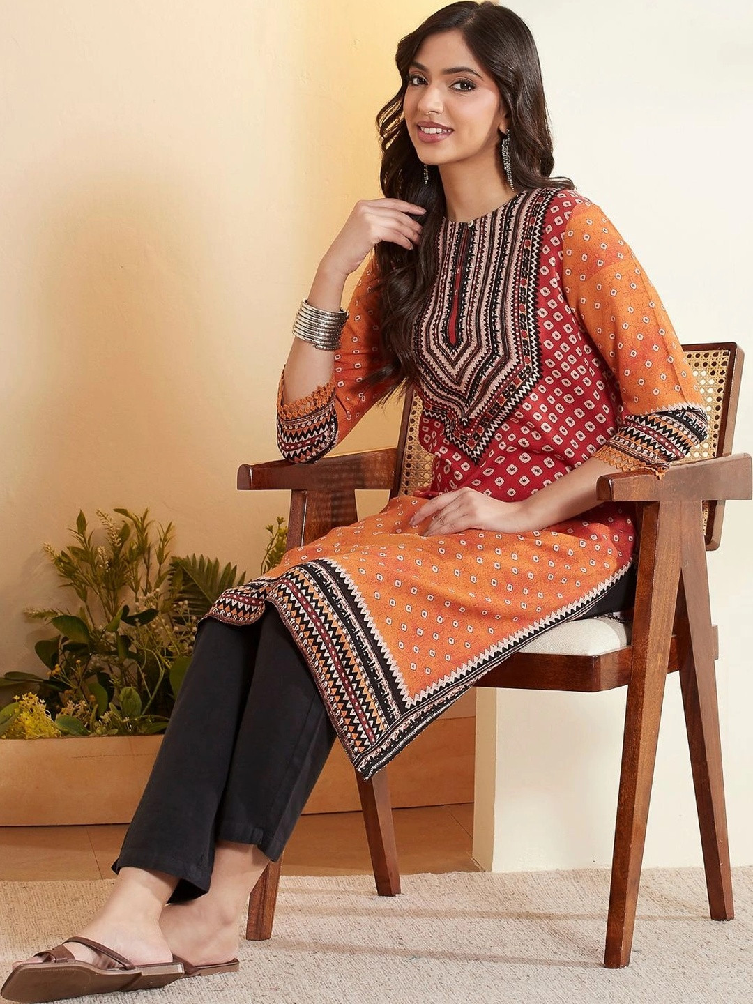 Biba Women Ethnic Motifs Printed Indie Prints Kurta