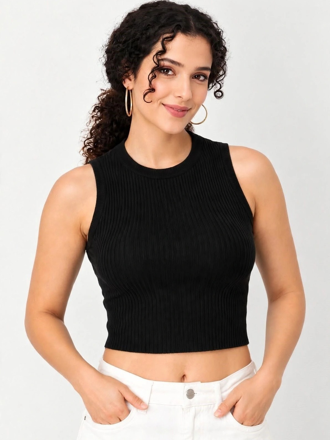 GLOWBERRY Cotton Blend Crop Top