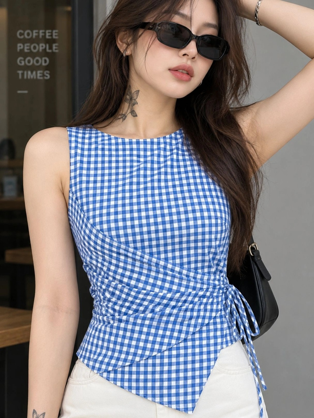 MINTBLU Women Checked Top