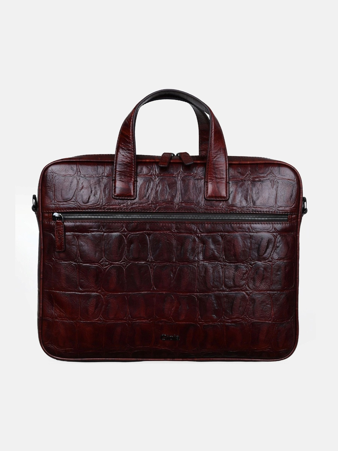 GIOIA Men Textured Leather Laptop Bag