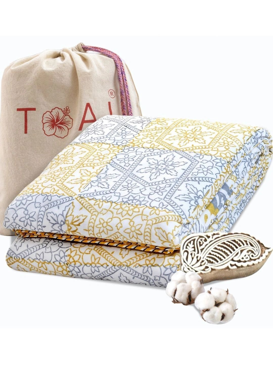 TOAI Yellow & White Floral Summer 150 GSM Dohar