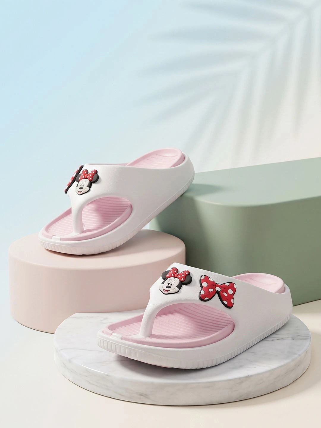 YK Girls Cute Bow Printed Comfortable Slippers