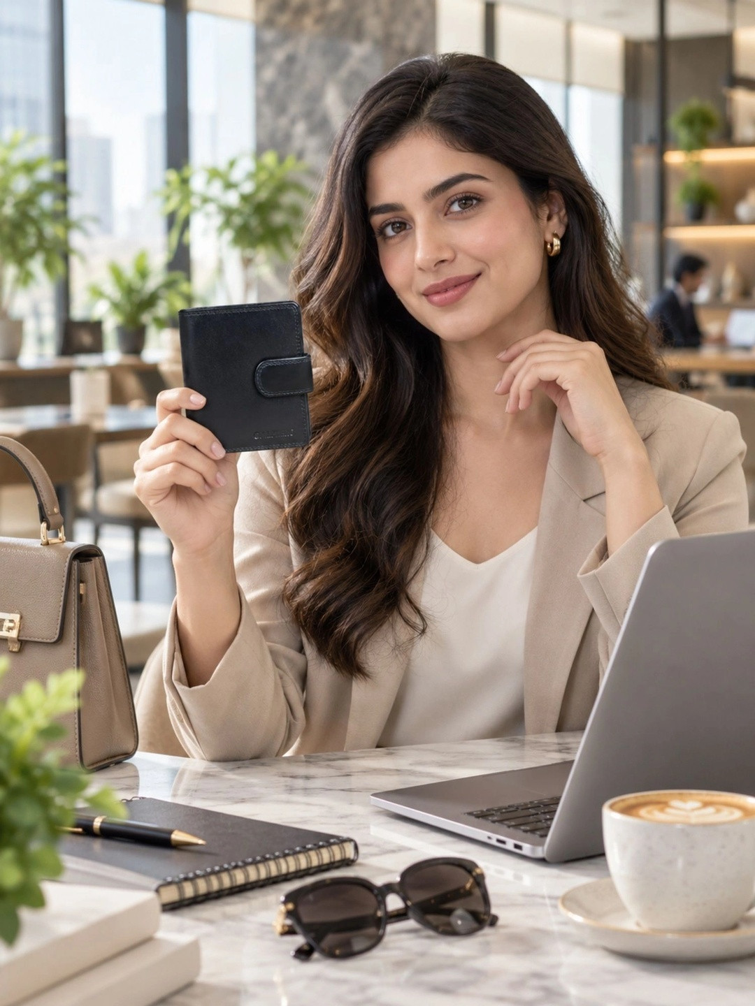 CALFNERO Women Black Solid Leather Two Fold Wallet