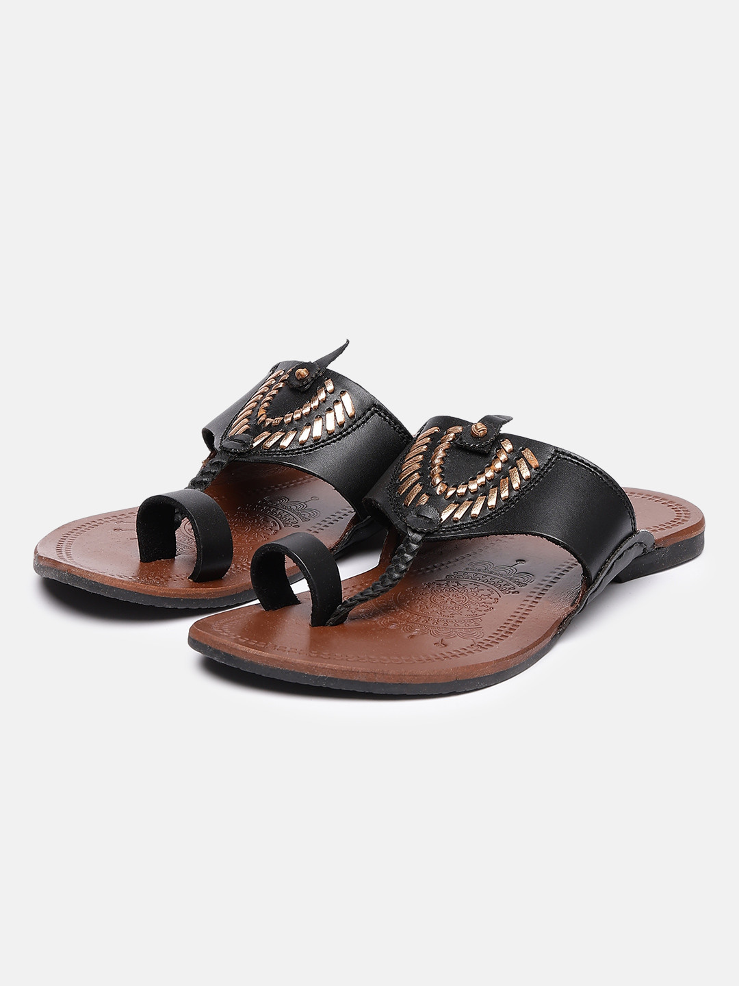 House of Pataudi Men Leather Shoe-Style Sandals