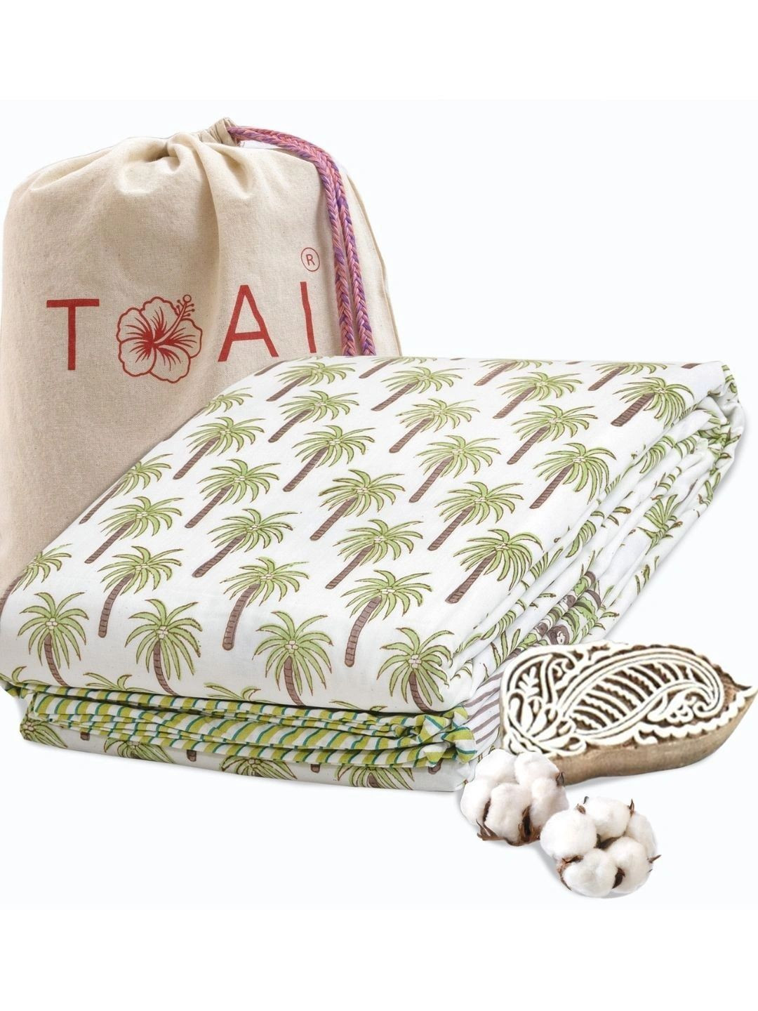 TOAI Green & White Summer 150 GSM Dohar