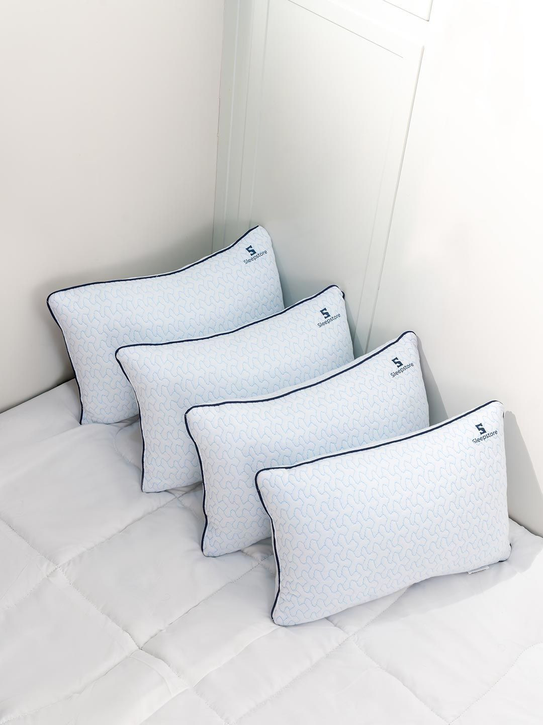 Sleepstore Fibrom White 4 Pcs Rectangle Soft Yet Supportive Cushions 12 X 18 Inches
