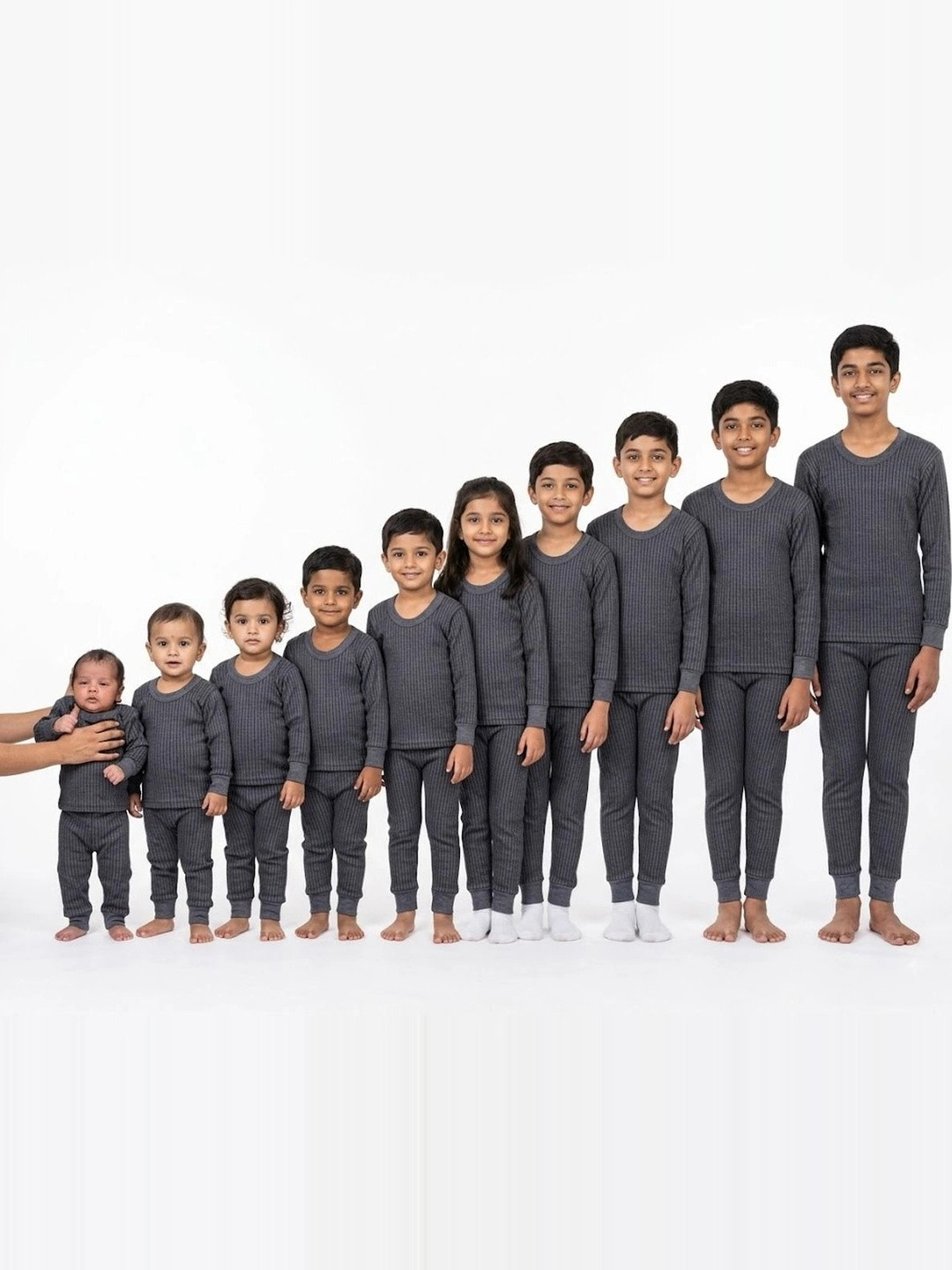 HETESHE Kids Round Neck Mid Rise Thermal Set