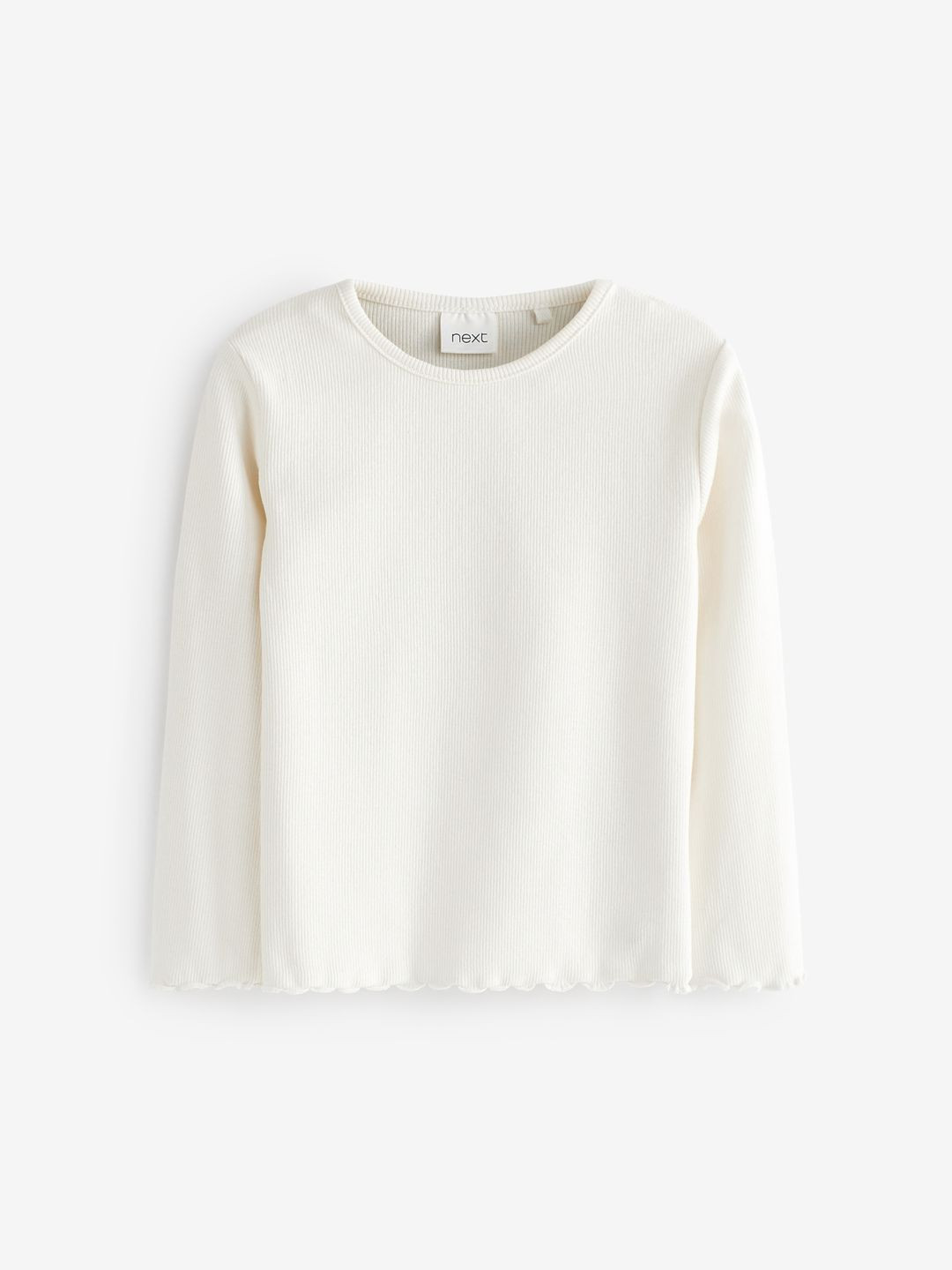 next Girls White Solid Round Neck T-shirt